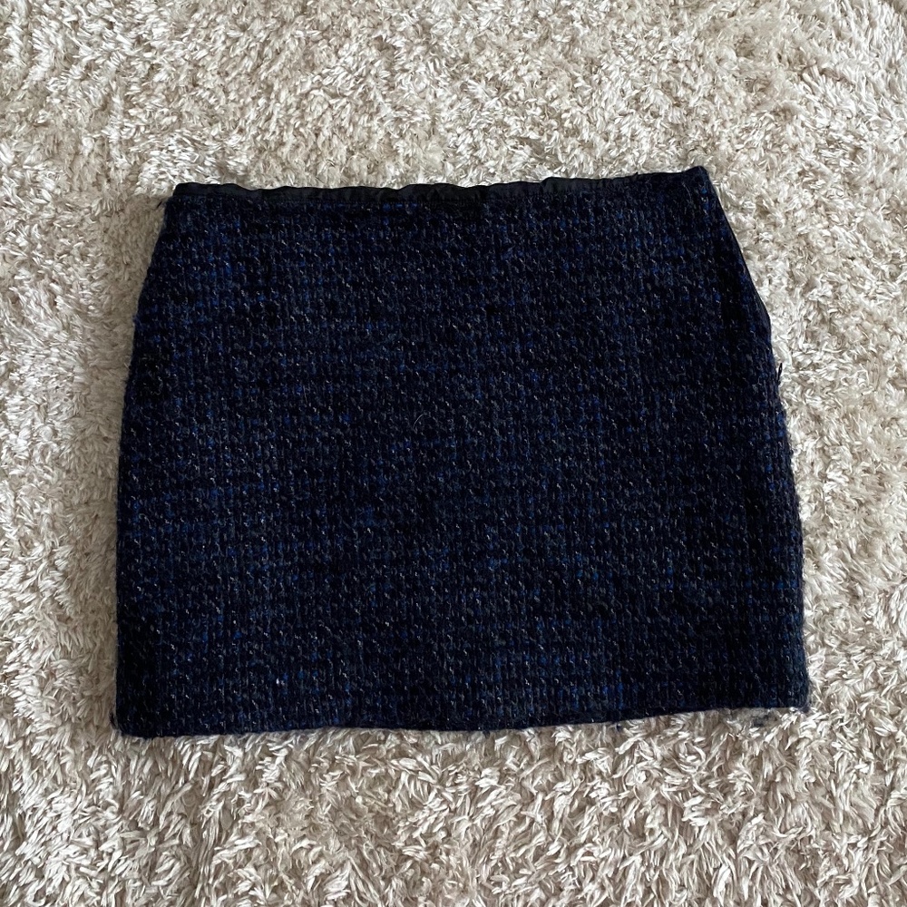 J-Crew navy tweed skirt
